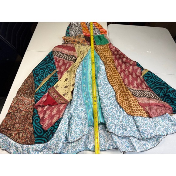 Jack pot new york Silk Dress Halter Neck Colorful Boho Hippie Festival Unique - Picture 5 of 9